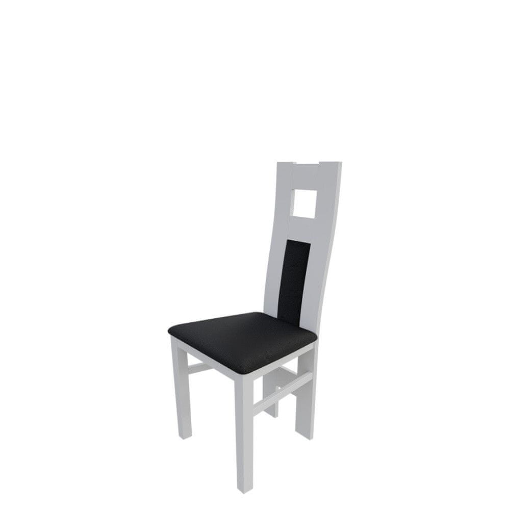 Veneti Jedálenská stolička MOVILE 20 - biela / čierna ekokoža